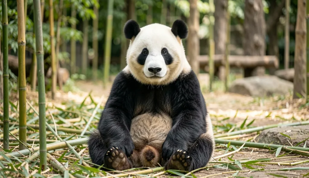 Bao Bao panda in a bamboo-filled enclosure at the National Zoo