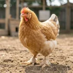 Barbu d'Uccle – Feathered Footed Belgian Bantam Chicken & Complete Care Guide Millie Fleur Barbu d'Uccle bantam chicken standing outdoors with visible bearded face and feathered booted legs