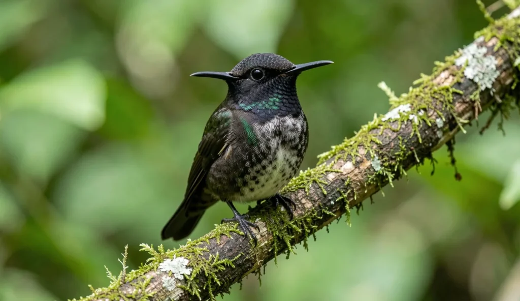 Male Black-Bellied Hummingbird perched on a branch in a Mexican Pacific slope forest