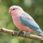 Bourke Parrot perched on a branch showing pink and blue plumage