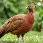 Cameo Peafowl Reddish Brown Mutation And Complete Breed Guide Cameo Peafowl displaying reddish brown plumage in a natural garden setting