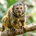 Common Marmoset – Breed Information, Traits & Complete Breed Guide Close-up photo of a Common Marmoset perched on a branch in a sunlit enclosure.