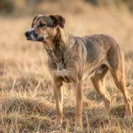 Catalburun – Split Nose Traits, Hunting Drive & Complete Breed Guide A Catalburun dog stands in an alert pointing posture in a field, showing its distinctive split nose.