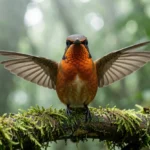 Fiery-Throated Hummingbird – Costa Rica Spectacle & Complete Breeds Guide Fiery-Throated Hummingbird perched in a Costa Rica cloud forest with a rainbow gorget in natural light