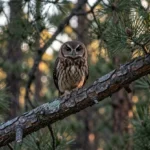 Flammulated Owl – Secretive Screech Of Ponderosa Pines And Complete Bird Guide Close up of a Flammulated Owl perched on a pine branch in a ponderosa pine forest at dusk