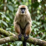 Guereza Colobus – Leaf-Eater, Specialized Diet & Complete Breed Guide Adult Guereza Colobus monkey perched on a branch in a rainforest