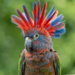 Hawk Headed Parrot – Unique Crest, Personality & Complete Care Guide Hawk Headed Parrot with raised crest displaying red and blue feathers.