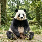 Huan Huan Giant Panda – Female Panda Profile & Complete Breed Guide Huan Huan the female giant panda resting among bamboo at ZooParc de Beauval in France