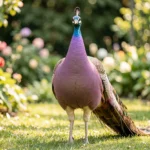 Mauve Peafowl – Soft Purple Grey & Complete Breed Guide Mauve Peafowl in a garden showing muted purple grey plumage