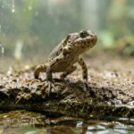 Mudskipper Fish – How Mudskipper Fish Breathe Air, Move On Land, And Complete Paludarium Care Guide Mudskipper fish perched on a moist platform at the waterline in a brackish paludarium.