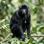 Nilgiri Langur – Endemic to Western Ghats, Glossy Black Coat & Complete Breed Guide Nilgiri Langur perched on a branch in a dense forest