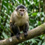 Tufted Capuchin – Strong, Clever & High Maintenance Breed Guide Tufted Capuchin perched on a branch in a tropical enclosure